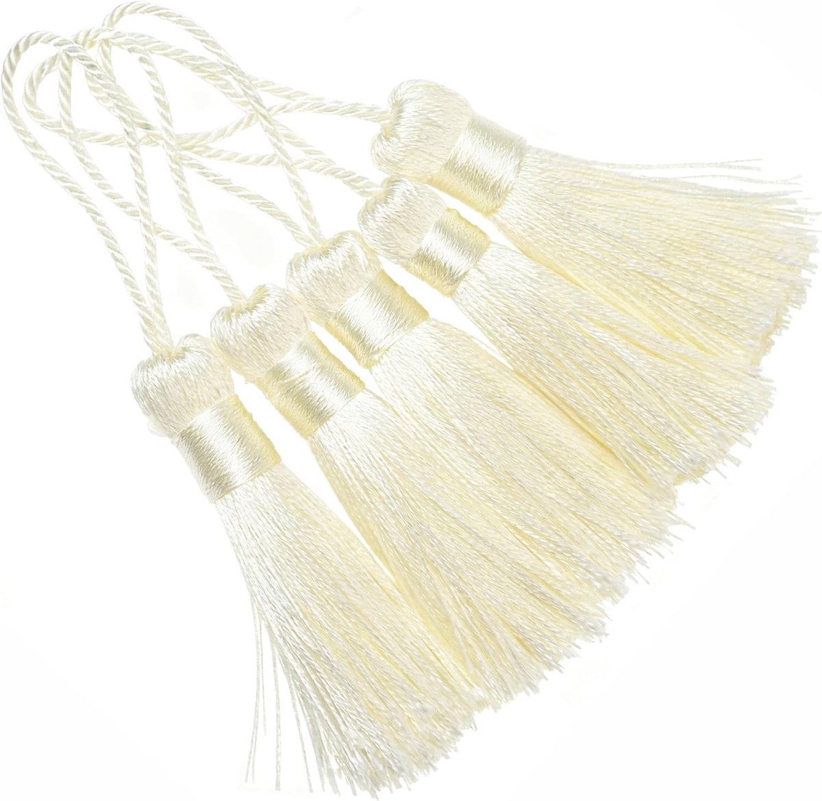 20 stuks 4,3 inch handgemaakte zijdeachtige floss mini kleine ambachtelijke kwasten met 2-inch koordlus en kleine Chinese knoop voor oorbellen, souvenir, bladwijzers, DIY-ambachtenaccessoire