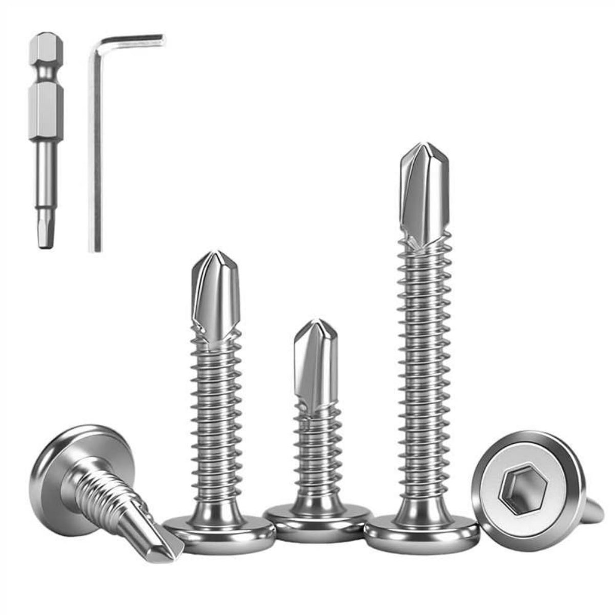 40 Stuks 5.5x38mm Zelfborende Schroeven Verzonken Kop Zelftappend | A2 V2A 304 Roestvrij Staal Zwart voor Metaal Hout Meubels Montage Reparatie Werkplaats DIY Vlakke Bevestiging DIY Onderhoud