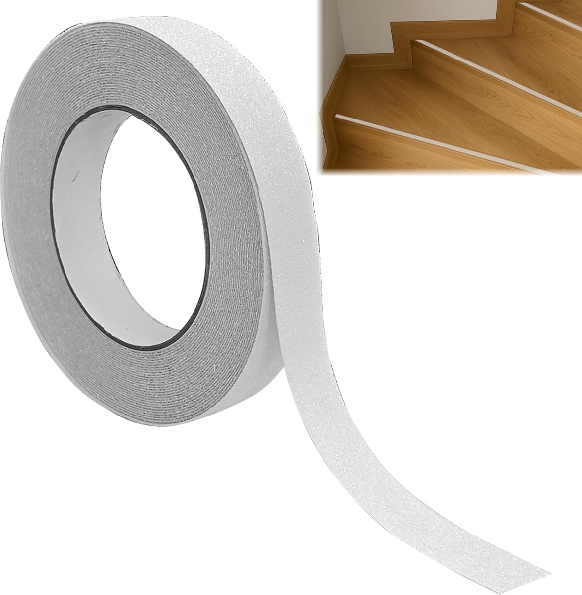 plakband, 2 cm x 10 m, zelfklevend, waterdicht, transparant, voor trappen en badkamers