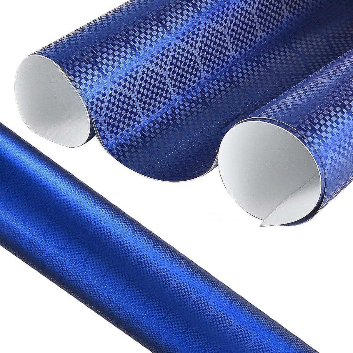 Wrap Folie, rasterpatroon honingraat blauw vinyl wrap voor fiets motorfiets auto interieur exterieur, verf beschermfolie doe-het-zelf zelfklevende sticker (60 x 152 cm)
