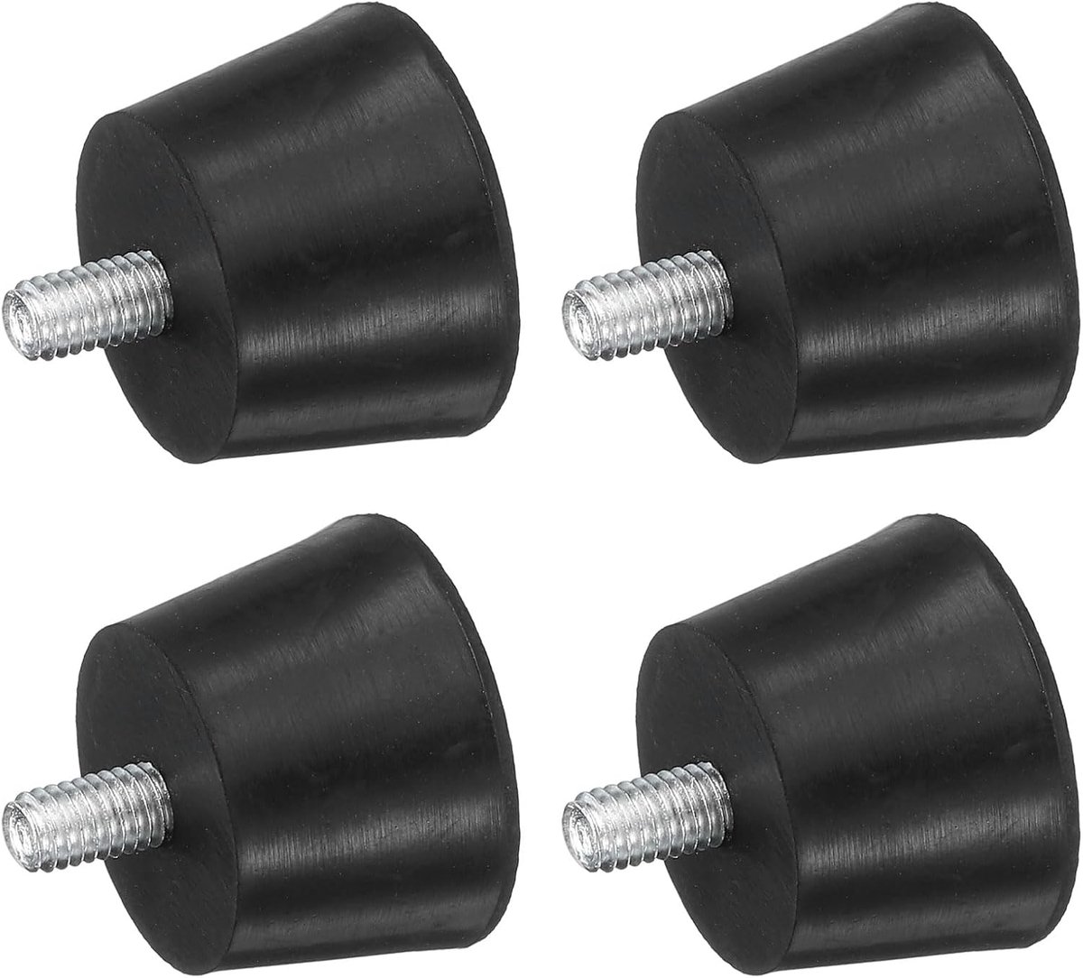 4 stuks conische rubberen trillingsisolatoren montage schokdempers, 3 x 2 cm rubberen voetjes met M6 x 12 mm bouten voor luchtcompressoren, garagemotor, dieselmotoren, zwart