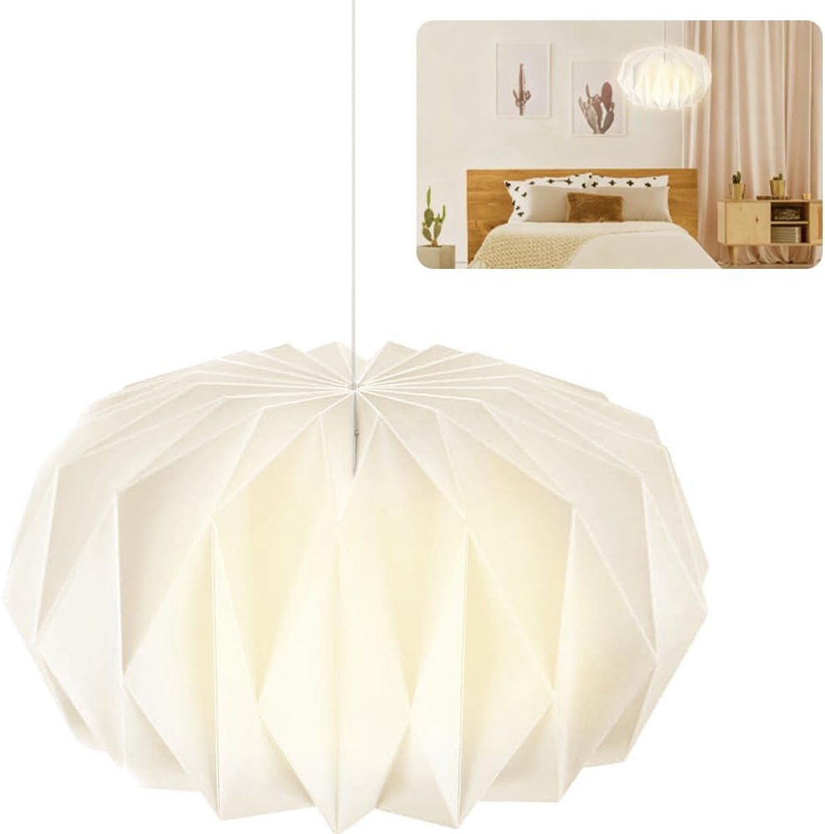 design papieren lampenkap, Nordic opvouwbare creatieve papieren lampenkap, creatief papier, hangende decoratie (A)