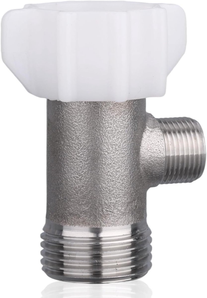 3 Weg T-Stuk met Pakking, Bidet T-Adapter Bidetklep voor Toilet Douchekopklep Geschikt voor de Meeste Toiletten Waterleidingen Wateromleiding, 7/8 Inch x 7/8 Inch x 3/8 Inch