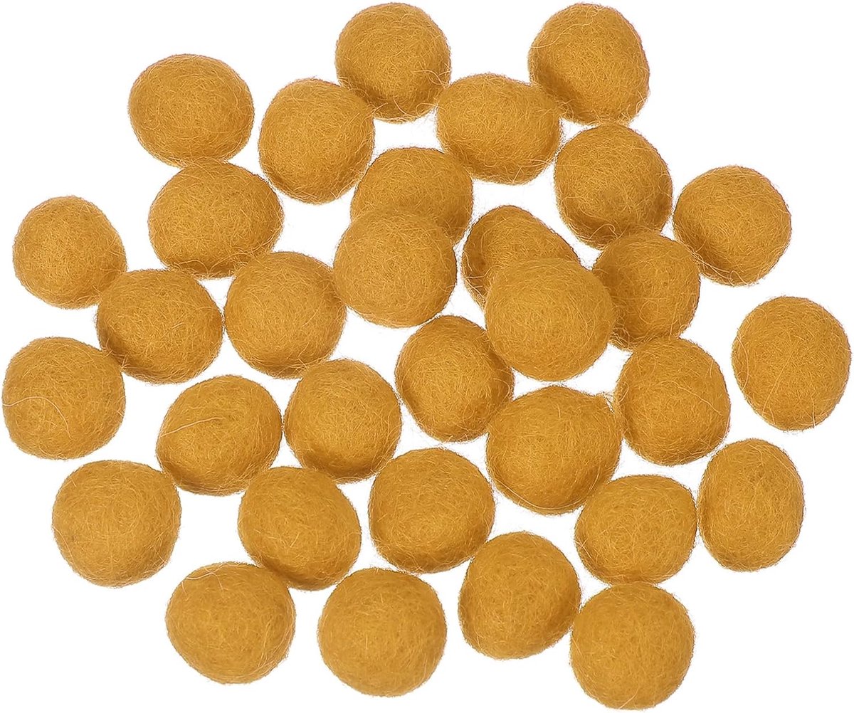 30 stuks vilten wollen ballen, vilten pompons, 0,6 inch, voor creaties, grote kleine pompons, handgemaakt, voor kinderdagverblijf en decoratie, doe-het-zelf, kunst, kaki
