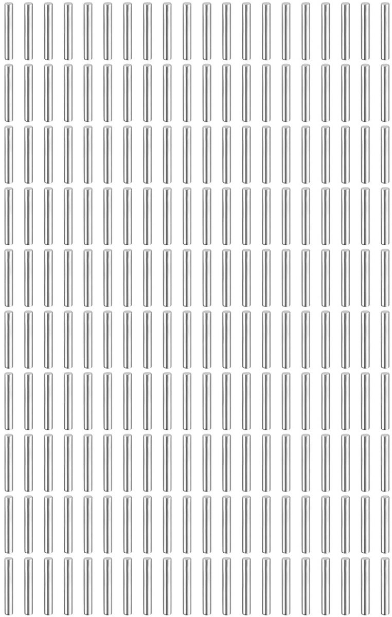 200 stuks 1,5 mm x 10 mm plugstiften, 304 roestvrij staal, cilindrische planksteunstokken, positioneerstift, plankbevestigingselementen voor boekenkast, kast (GB119), zilver