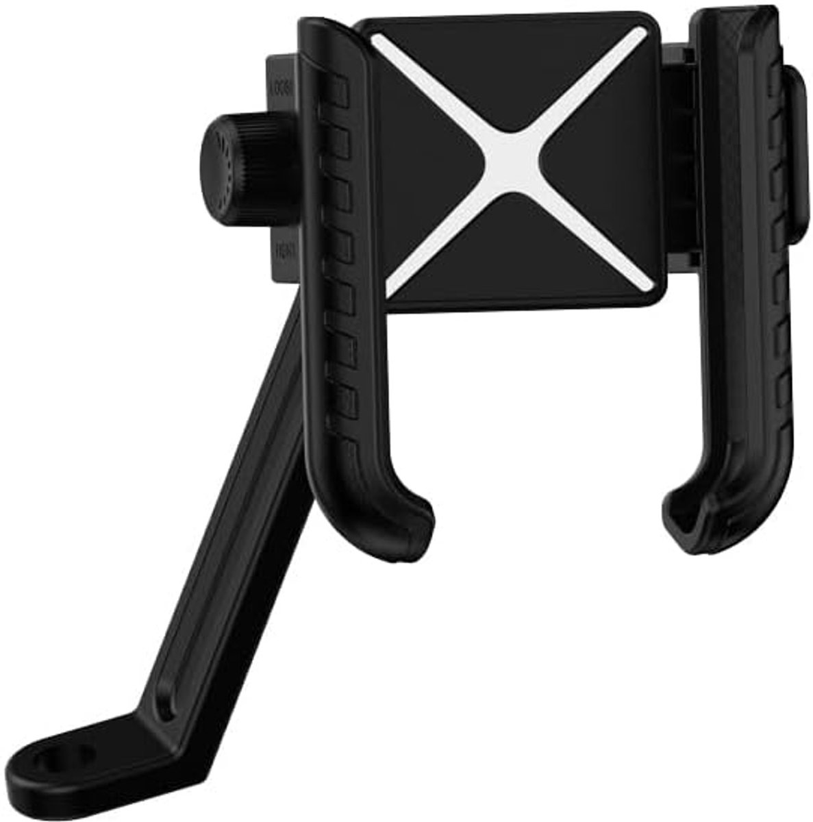 telefoonhouder voor motorfiets, scooter, met één hand te verwijderen, telefoonhouder, achteruitkijkspiegel, houder voor mobiele telefoon, motorfiets, stuur met 360 graden draaibaar,