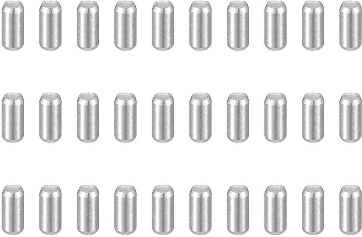 50 stuks cilindrische pluggen M2 (2 mm) x 4 mm van roestvrij staal 304 steunstangen voor planken, bevestigingselementen voor metalen apparaten, meubels, zilverkleurig