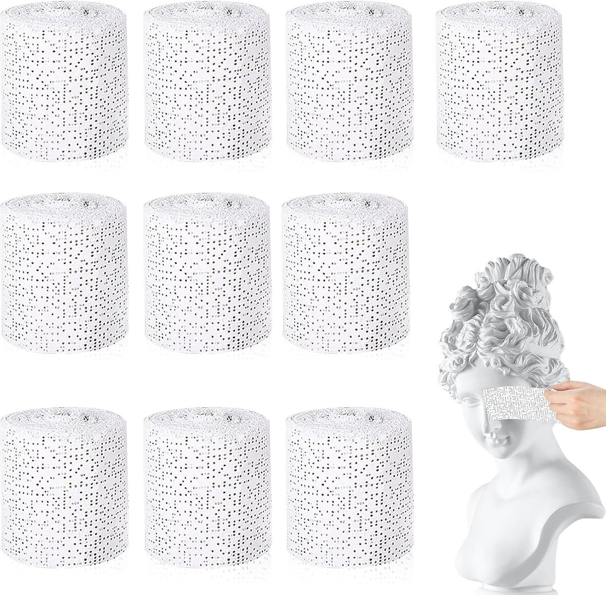10-delige set, gipsverbanden om te knutselen, 5 cm x 2,7 m babybuik gipsafdruk, rol gipsverband, gips afdrukbinden, sneldrogend, geschikt voor knutselen en modelbouw