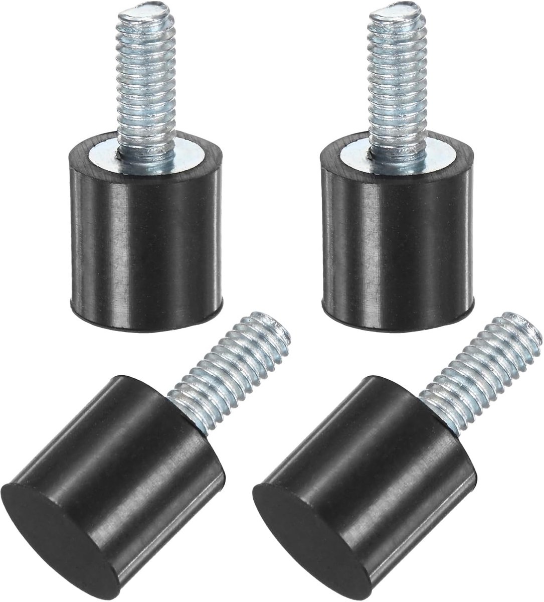 METERXITY 4 stuks rubberen voetjes D10 mm x H 10 mm mannelijke trillingsdempers cilindrische schokdempers met M4 x 10 mm schroefdraadpennen voor luchtcompressor/auto/pomp/boot/garagemotor