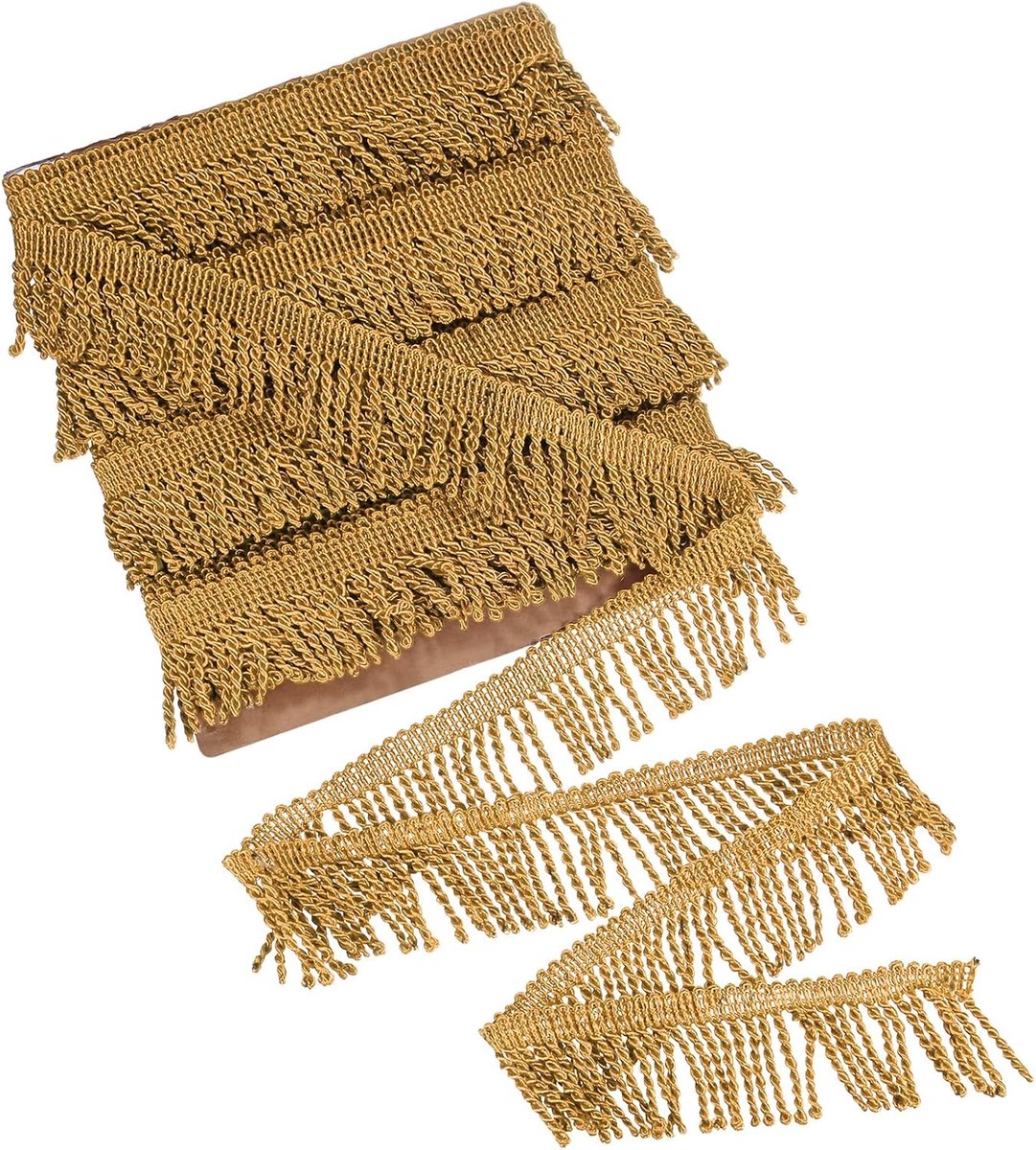 METERXITY 10 meter gordijn franjes franjes rand, 5,6 cm breed polyester franje boho kant naaien franje trimmen kwastje franje trim voor tassen/doe-het-zelf decoratie/rok/bank/kleding [donkerbruin]
