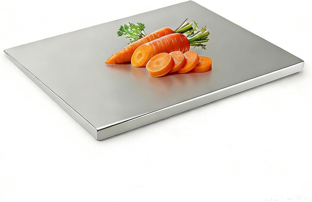 snijplank, 304 roestvrij, zwaar, voor vlees, kaas, groenten, fruit, bakken, groot, 40 x 30 cm