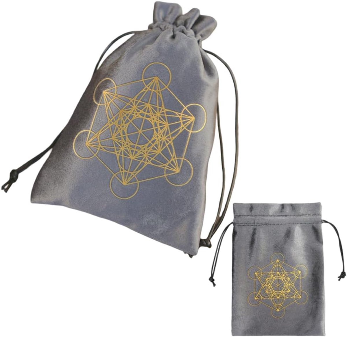 2 stuks tarotkaarten tassen zacht fluwelen zakje voor tarot trekkoorden tassen tarotkaarten dobbelstenen houder zakjes zakken grijs zeshoek sieraden opslag wrap zakken voor kristallen