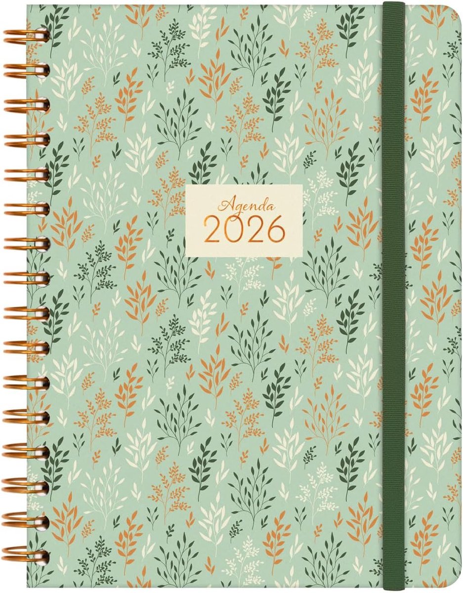 - Spiral Planner 2026 Vertical Week to View | January - December 12 months | Annual Planner 2026 with elastic band | Double Spiral Hardcover You - Wheat - International
