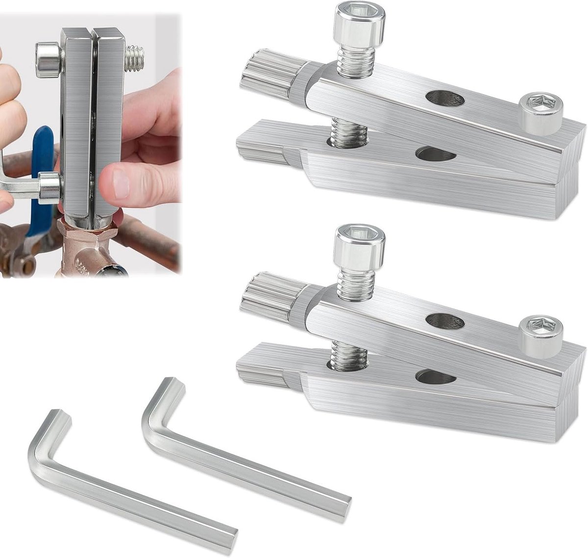 2 x schroevendraaierset, 1/2 inch en 3/4 inch, blanke kraan, schroefverwijderaar voor het eenvoudig uittrekken van gebroken bouten, moersleutel voor mannen (zilver)