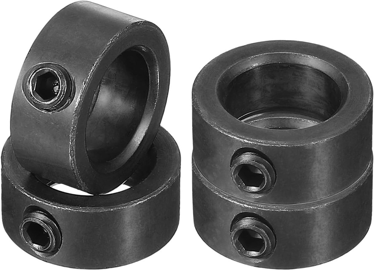 Boring 1/2 inch golfkraag 3/4 inch OD 5/16 inch dik, 4 stuks koolstofstalen zijklauwkraag met schroefdraad voor de machinebouw, zwart