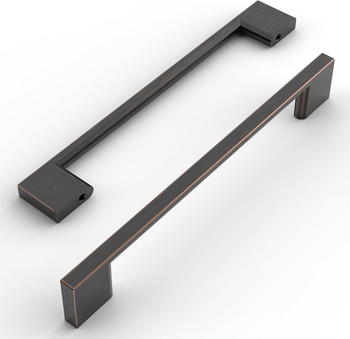 6 Stuks 160 mm Mat olie gewreven bronskel Deurgrepen, Roestvrij Staal, Morden Vierkante Meubelgrepen, voor Keuken, Kantoor, Laden, Kast