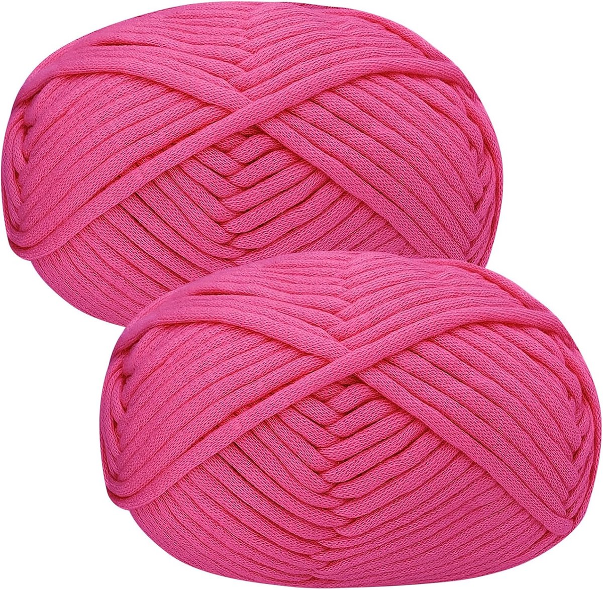 Grof garen om te haken, 2 x 50 g, zachte dikke wol voor beginners en amigurumi-projecten, gemakkelijk te haken, starterskit, rozerood garen