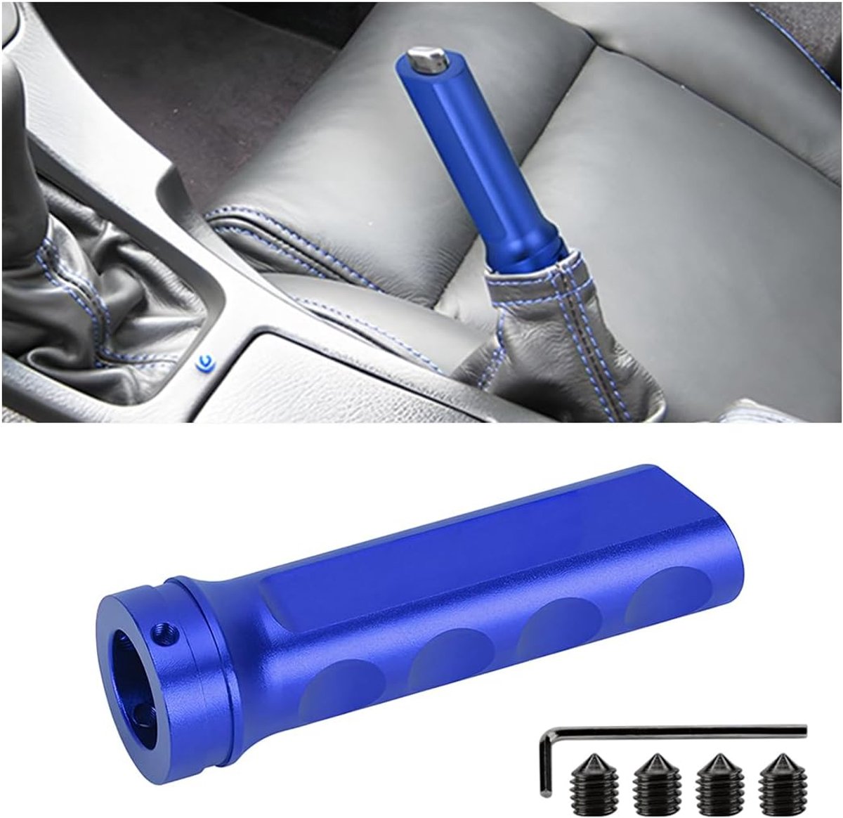 Auto aluminium handrem afdekking, universele handrem huls, handrem bescherming, modificatie accessoires voor de meeste voertuigen, SUV's en vrachtwagens (blauw)