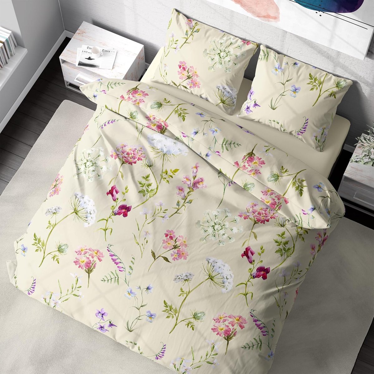 Beddengoed, 200 x 200 cm, katoen, 3-delig met ritssluiting, premium | 1 dekbedovertrek 200 x 200 cm + 2 kussenslopen 80 x 80 cm, katoen, renforcé, Oeko-Tex, ademend