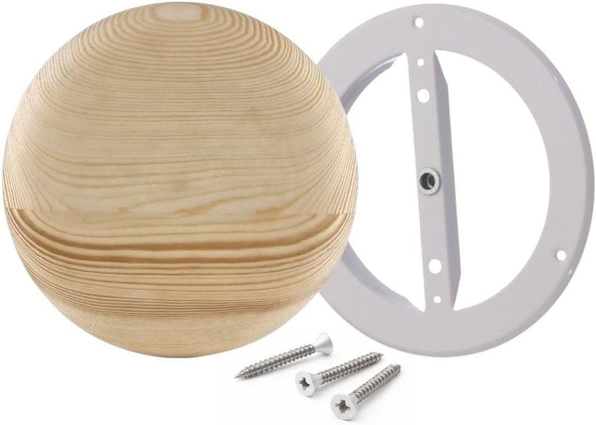 160mm Rond Verstelbaar Houten Luchtventiel voor Sauna - Toe- en Afvoerrooster - Wandventilatierooster