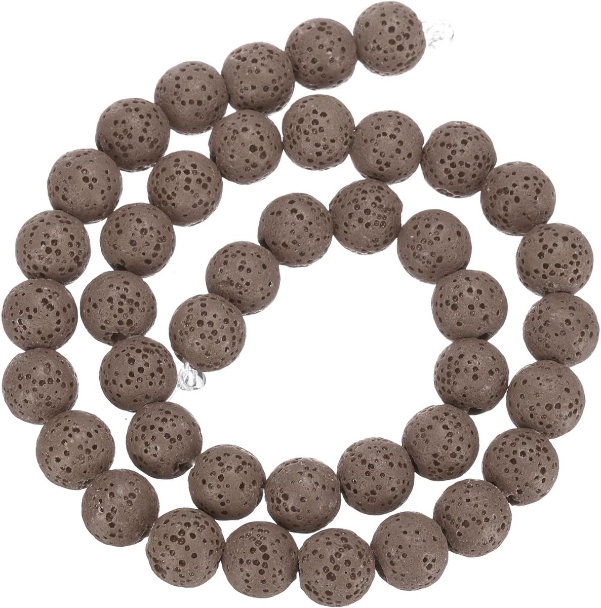 Kralen, 10 mm, diffuser voor etherische oliën, ronde losse kralen van vulkaansteen voor doe-het-zelf sieraden armband (1 streng, 41 stuks)