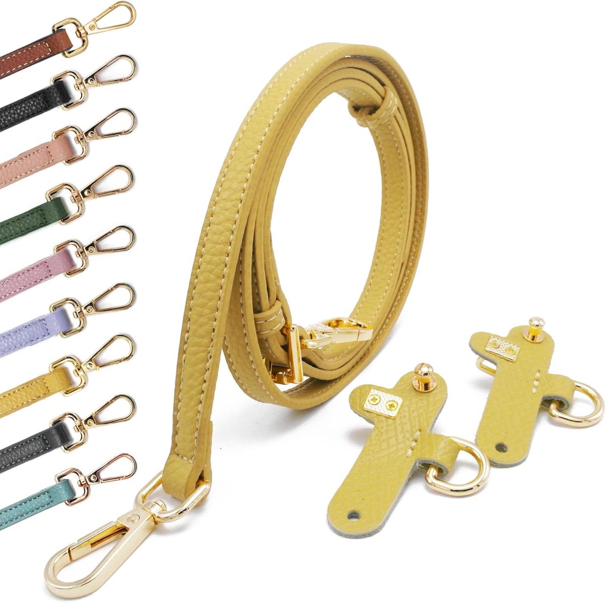 Riem voor Longchamp-tas, schouderband voor dameshandtas, verstelbare vervangende riem, 1,2 cm, geel goud