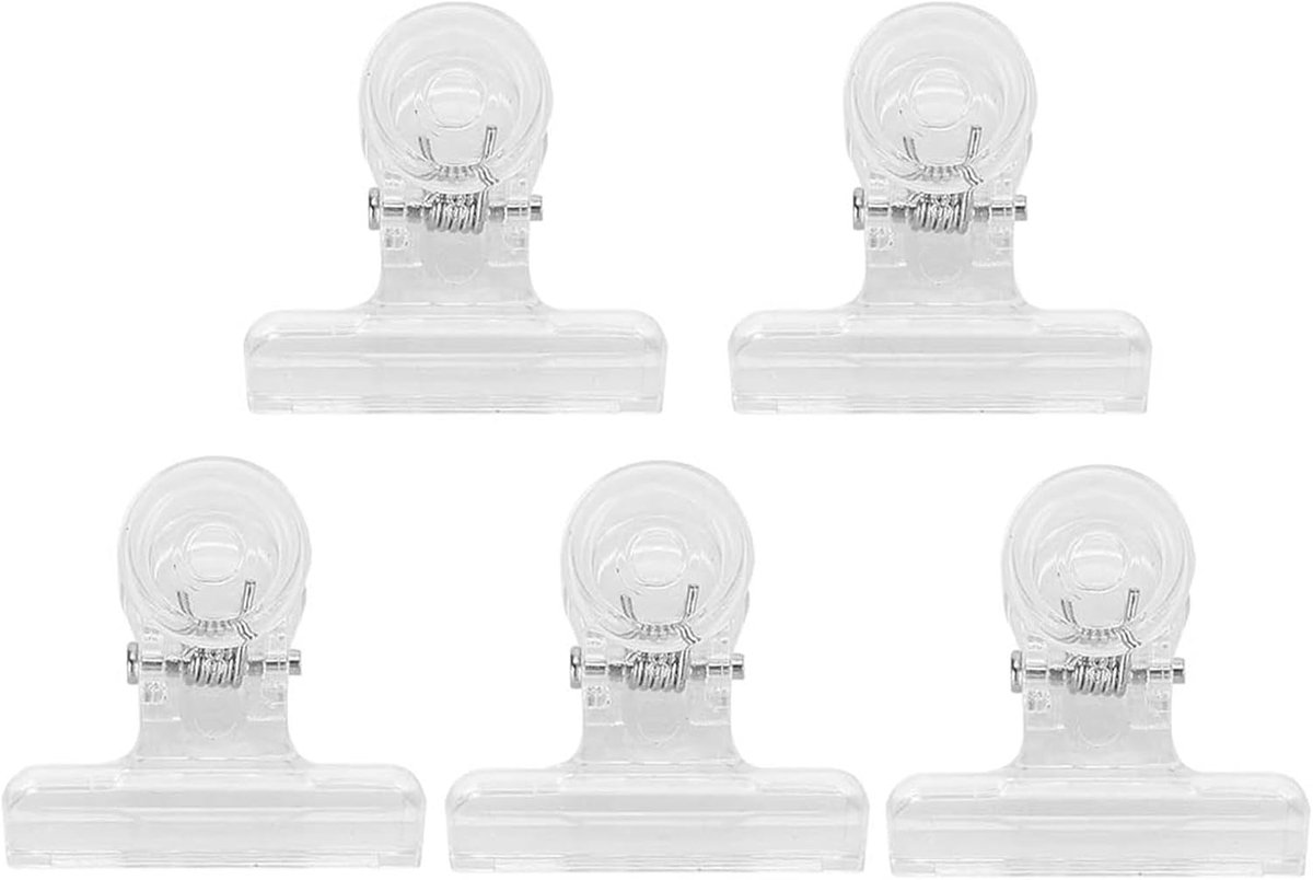 5 stks C Curve Nail Knijpen Clips Plastic Bulldog Clips Multifunctionele DIY Manicure Nail Art Accessoires voor Nagel Glasvezel Verlenging en Fixatie(Transparant)