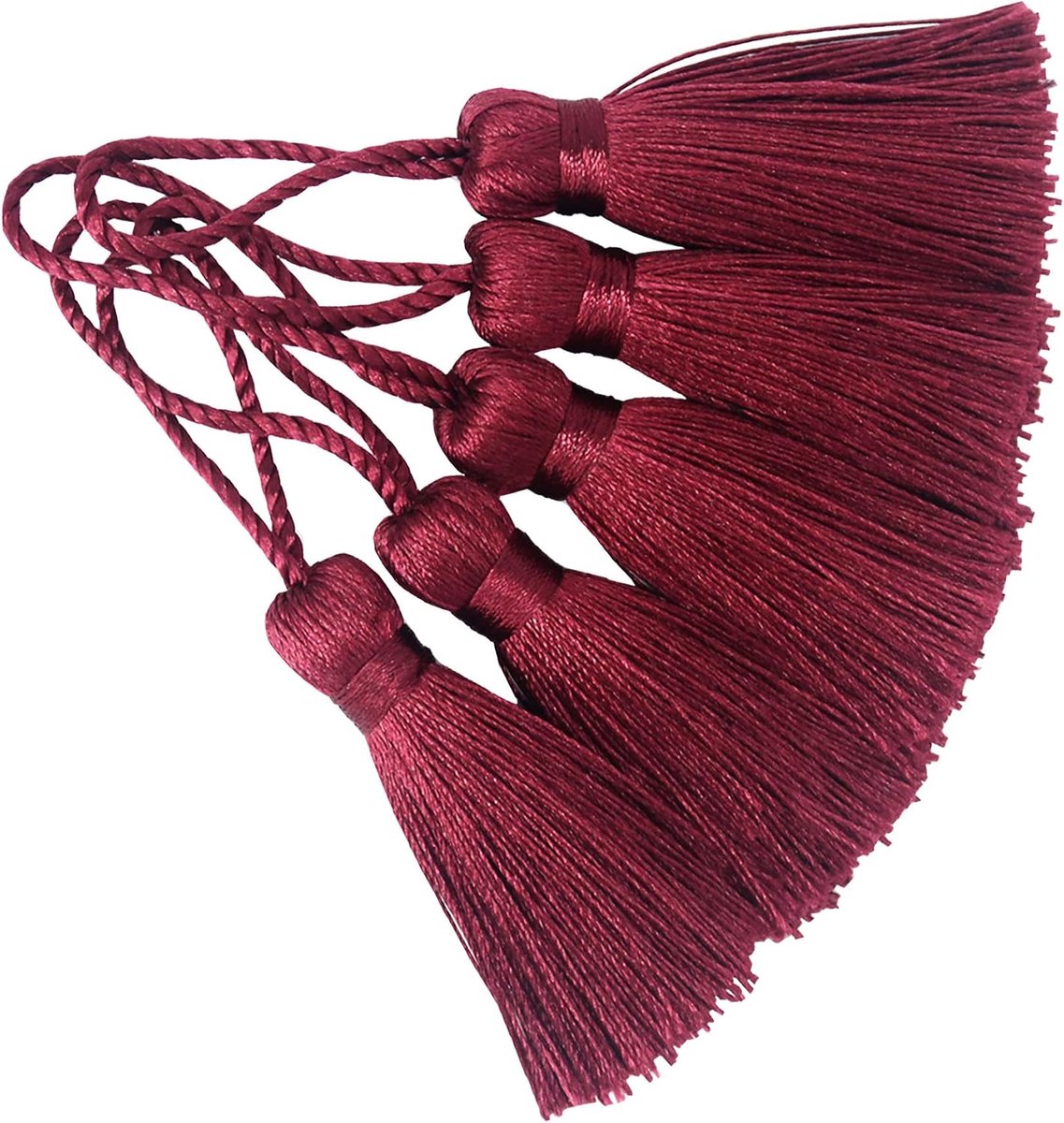 20 stuks 10 cm handgemaakte zijdeachtige floss mini kleine ambachtelijke kwastjes met 5 cm koordlus en kleine Chinese knoop voor oorbellen, souvenirs, bladwijzers, doe-het-zelf ambachtelijke