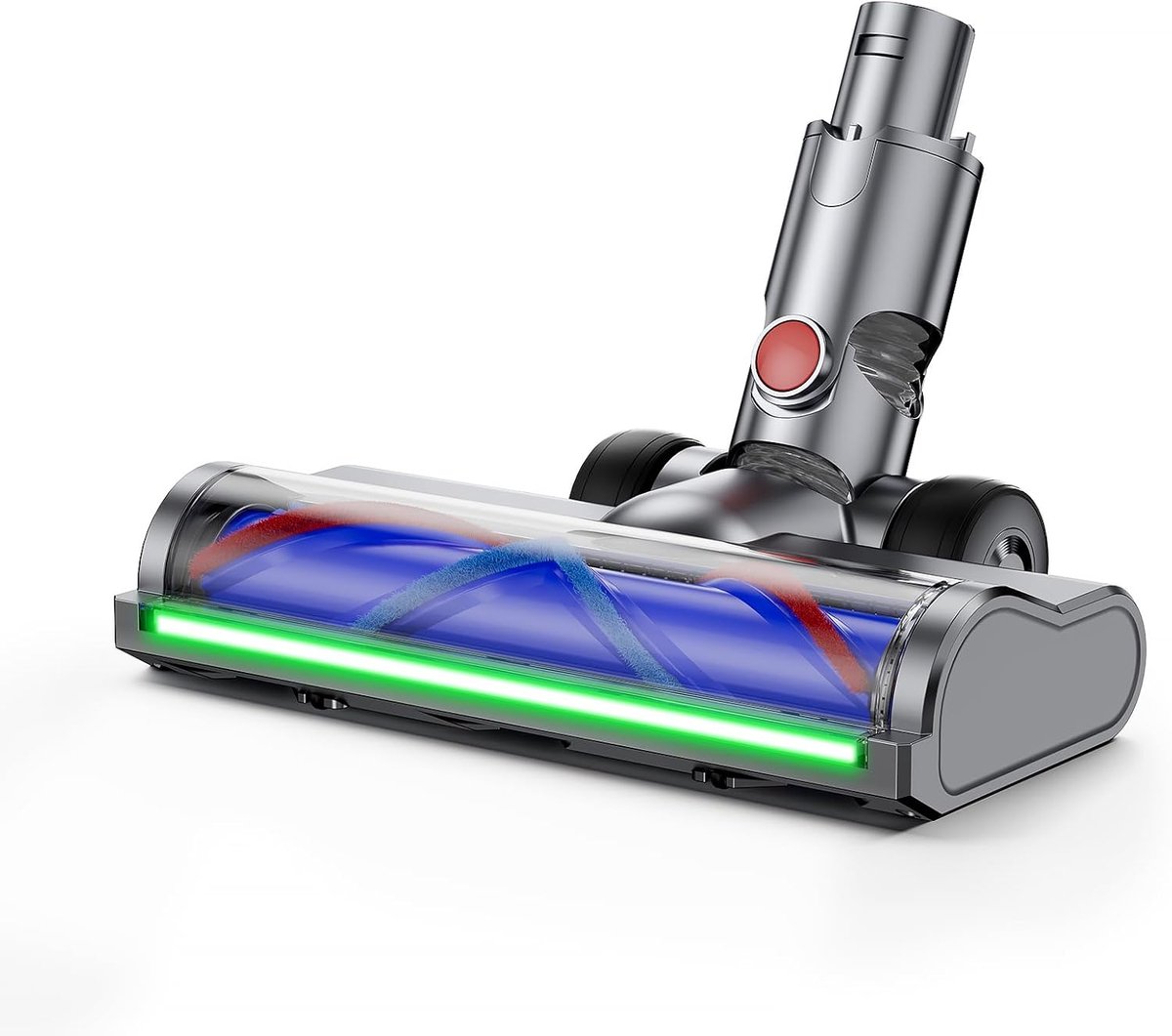 borstel, compatibel met Dyson V6 Animal, V6 Fluffy, DC58, DC59, DC61, DC62, DC74, accessoires voor turboborstel met snelspanner, voor harde vloeren en tapijten met ledlampen, vloerborstel
