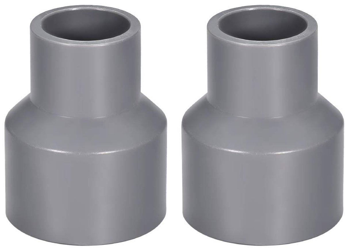 sourcing map Slangverkleiner PVC DWV Hub 40 grijs 20 mm x 32 mm fitting 2 stuks