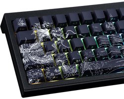 keycaps, 135 toetsen Double Shot Keycaps Zijgegraveerde Transparante Keycap Set Cherry Profiel Backlit Keycaps voor Cherry MX Switch ASIN/ISO Layout Mechanisch Toetsenbord