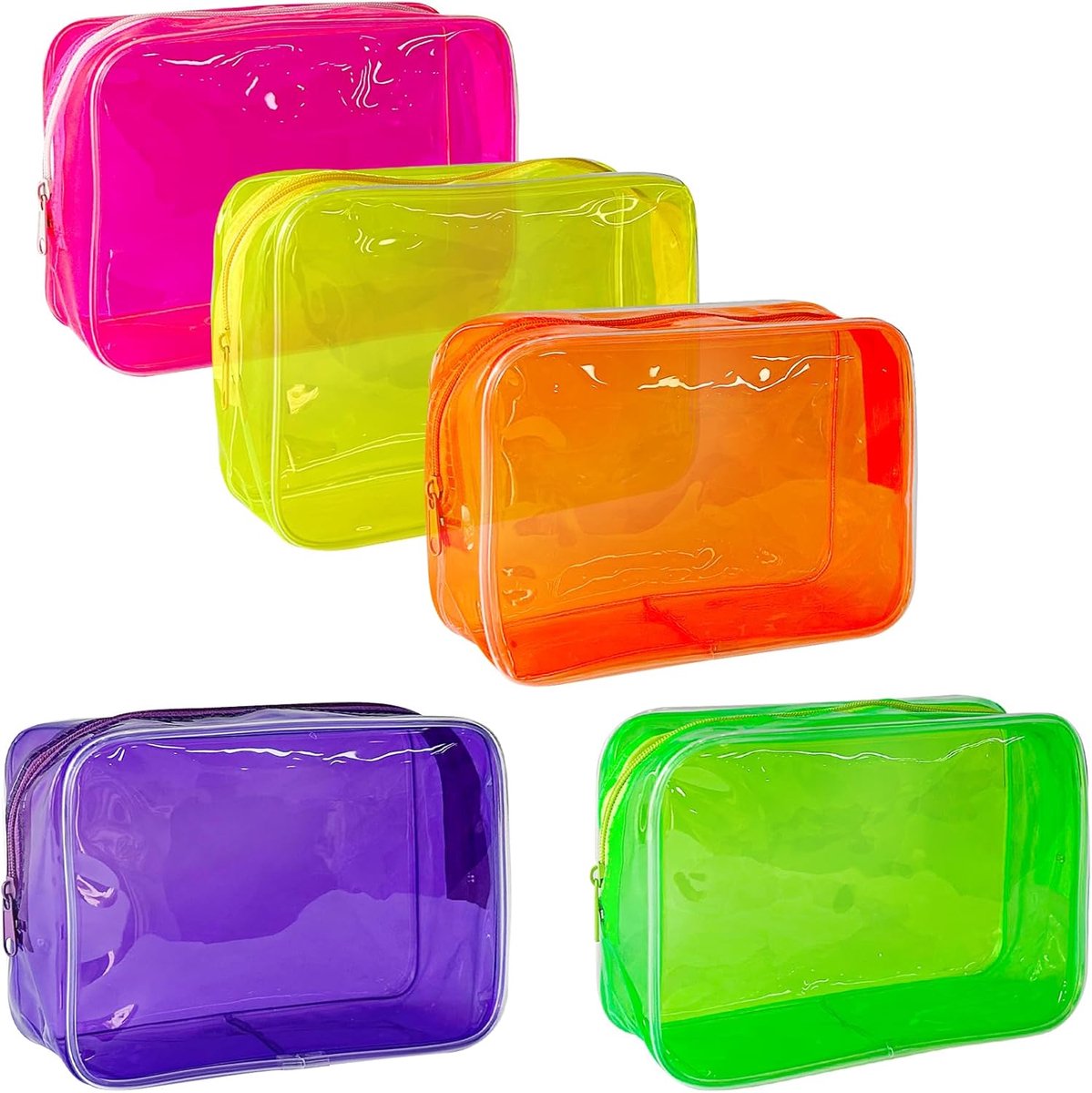 pvc-toilettas in 1 heldere kleuren, grote capaciteit, Kleurmix - 5 stuks, 18*12*6cm, Minimalistisch