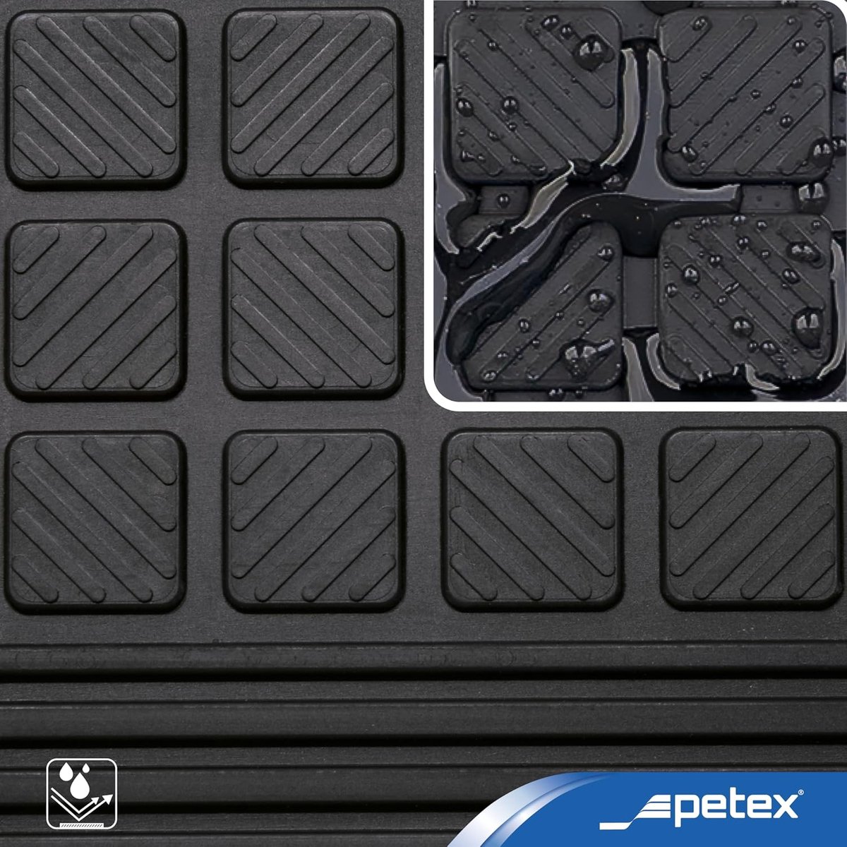 Trapmat/trapmat met hoekrand, van rubber, voor binnen en buiten, 64,5 x 25 cm, zelfklevend, antislip, 5 stuks