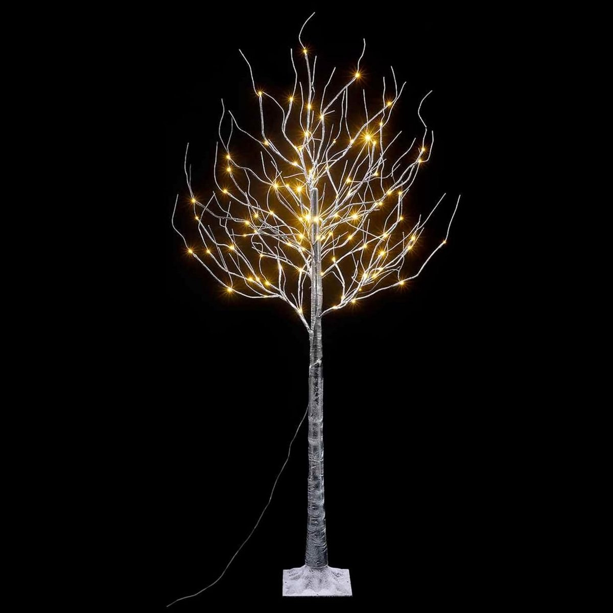 Maruccia - Heldere kerstboom met 96 warmwitte ledlampjes, kunstkerstboom voor binnen en buiten, hoogte 1,8 meter, 36 besneeuwde takken