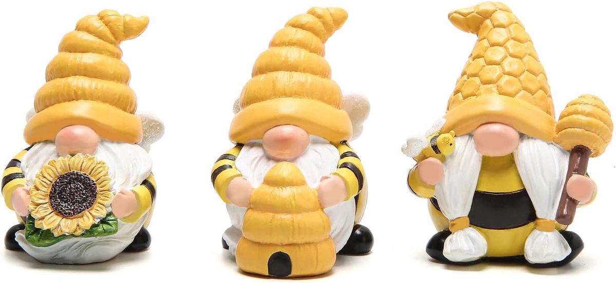3 stuks hommels lente kabouters decoraties honing bij kabouters ornamenten wereld bijendag decoraties geschenken herfst Thanksgiving kabouters beeldjes honing bij verjaardagscadeaus voor moeder,