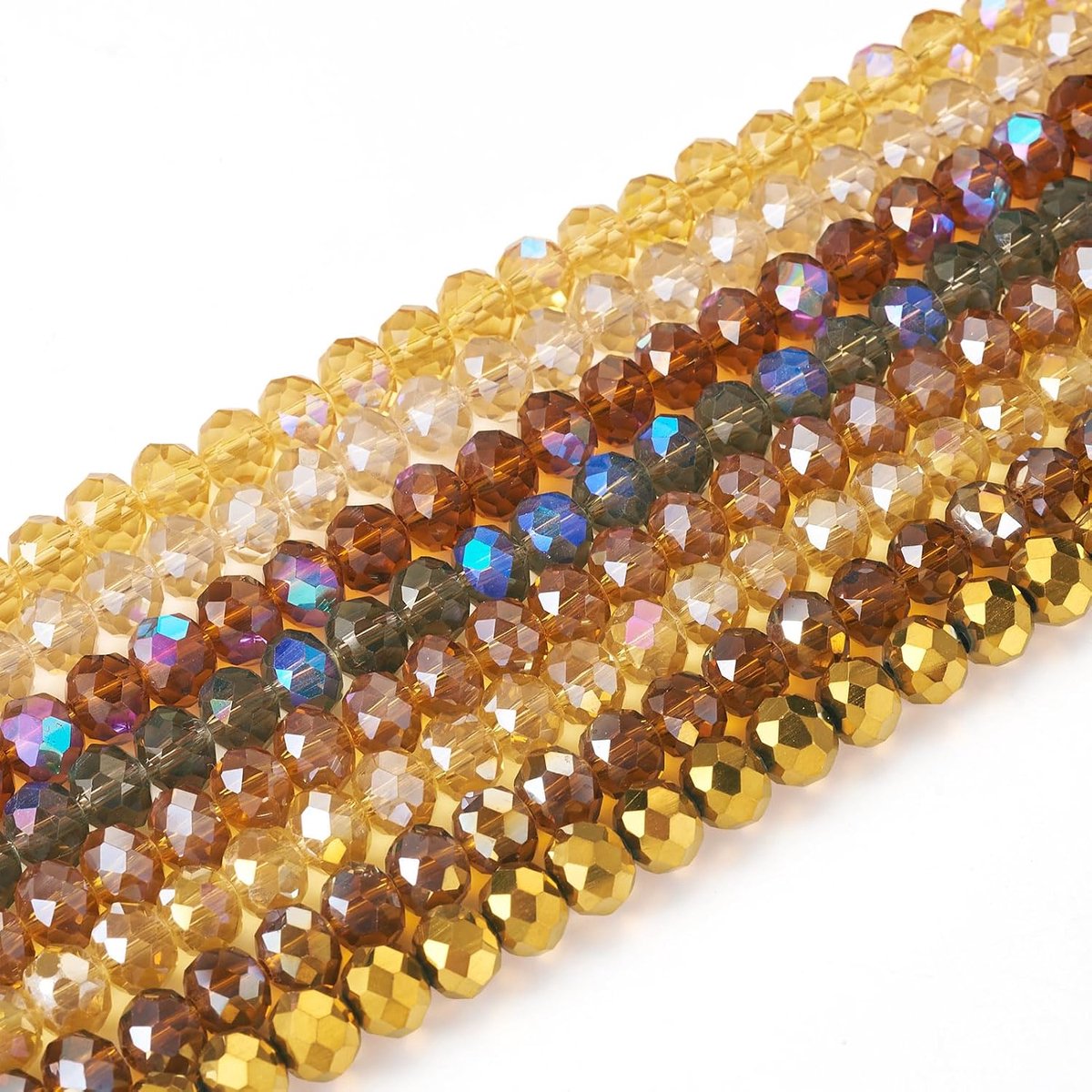 520 stuks gefacetteerde transparante ronde glazen kristallen losse kralen voor het maken van sieraden, armband, ketting, oorbellen, doe-het-zelf