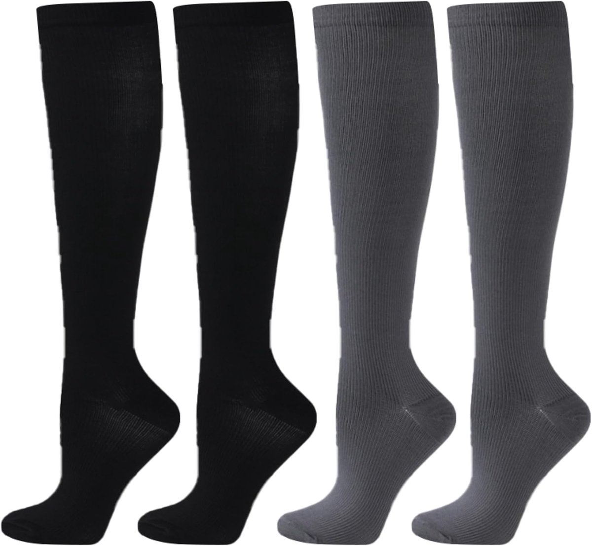 Sokken, 4 paar, compressiesokken, hardlopen, heren en dames, 15-20 mmHg, hoge sokken, dames, zwangerschapsgeschenken, fietssokken, sport