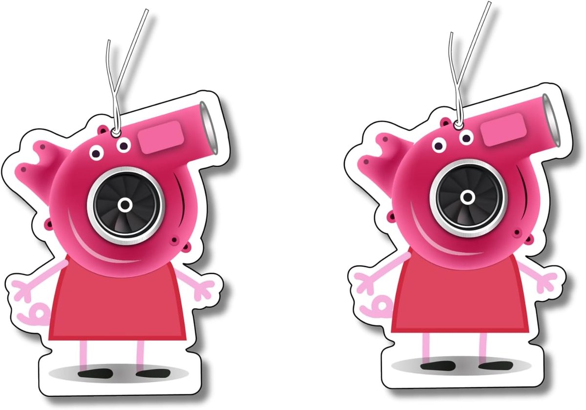 Turbo Pig motief, auto grappige luchtverfrisser, geurhanger auto, geurboom set