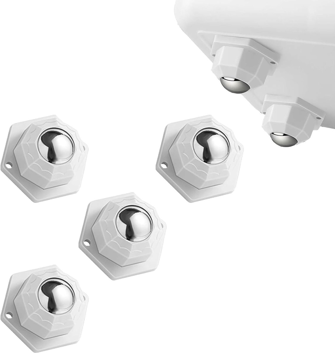 Zwenkwielen 20 mm - wielen voor zware meubels - wielen 360 graden voor meubels, voor kleine meubels, tafel, doos, wit