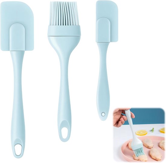 Deegschraper van siliconen, 3 stuks siliconen spatel, lepelset, flexibele hittebestendige anti-aanbakspatel, taartcrèmelepel, gebruikt voor koken, bakken, taartdecoraties, roeren — afbeelding 5