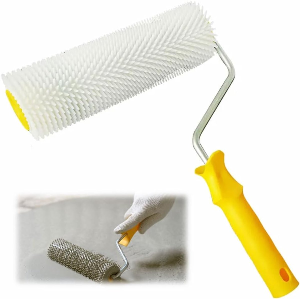 Ontluchtingsroller voor egalisatiemassa 22 cm, ontluchtingsrol en stekelrol egalisatiemassa voor vloerbedekkingen, ontluchtingsroller stekelroller handstekelroller ontluchtingsroller
