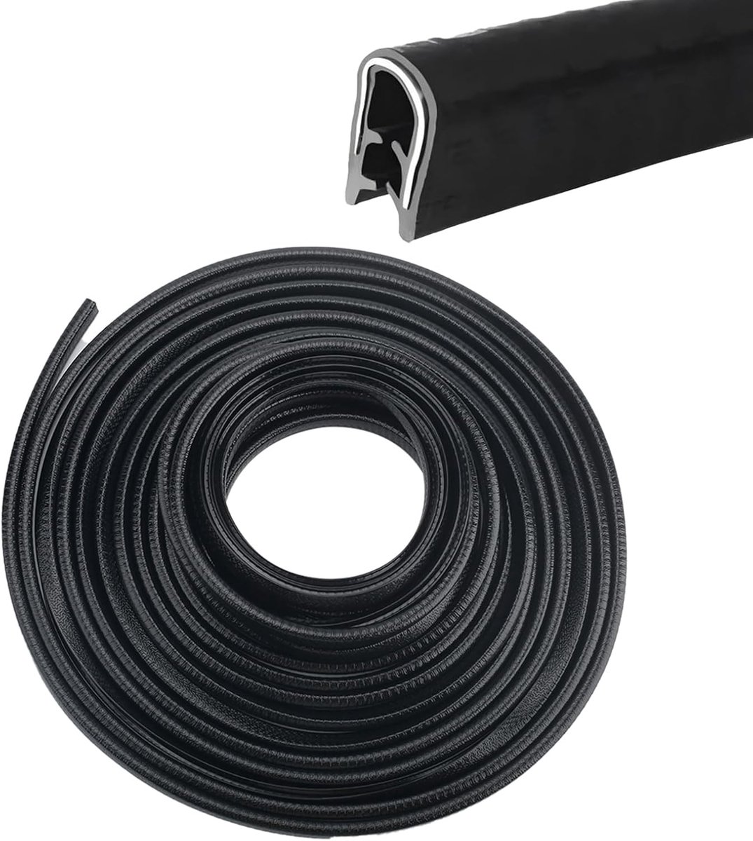 autodeur, 5 m rubberen randbescherming, U-vormige rubberen afdichting, geen lijm, universeel randbeschermingsprofiel voor de meeste autodeuren, kofferbak, motorkap, 5 m