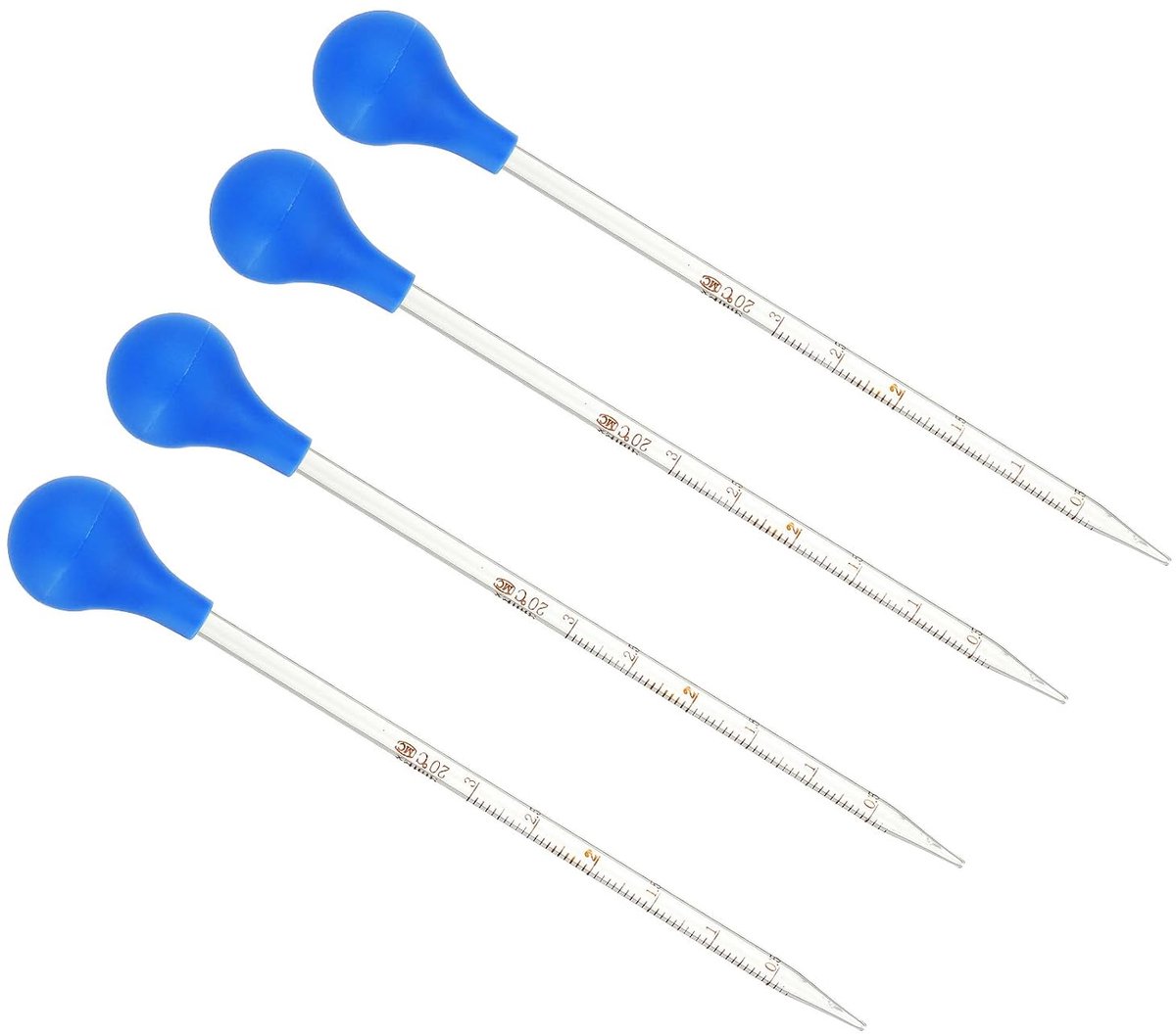 Pipetten, borosilicaatglas, 3 ml, met rubberen stop voor vloeibare overdracht, voor laboratorium, chemie, transparant