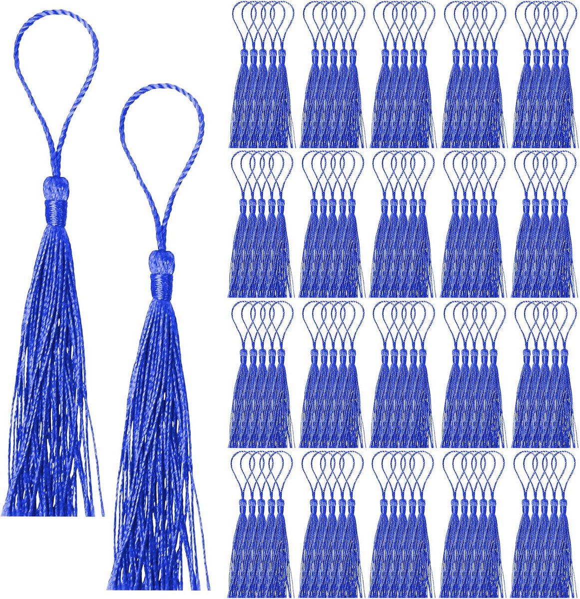 Kwastjes 13cm/5 Inch Zijdeachtige Handgemaakte Mini Kwastjes voor DIY Craft (Koningsblauw)