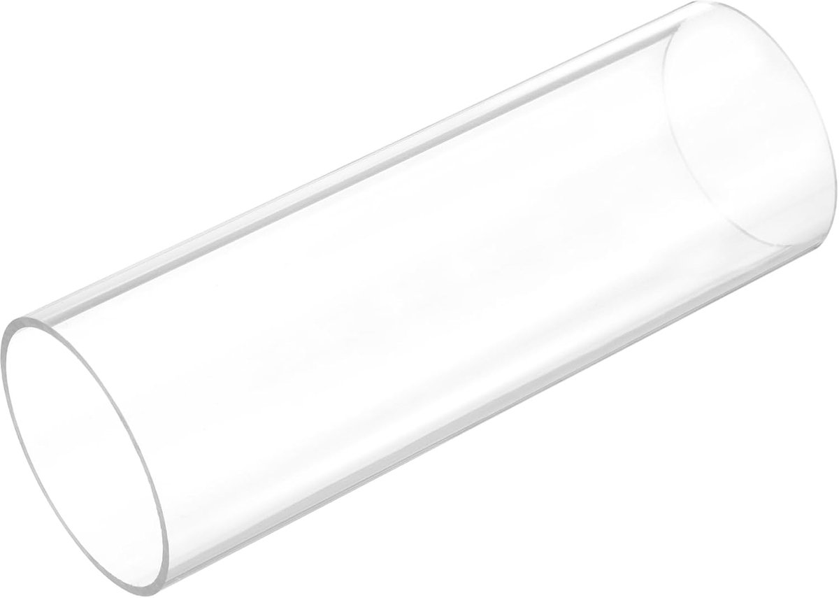 Harde buis, rond, transparant, 50 mm (2 inch) ID x 54 mm (2 1/8 inch) OD x 150 mm lengte kunststof buis