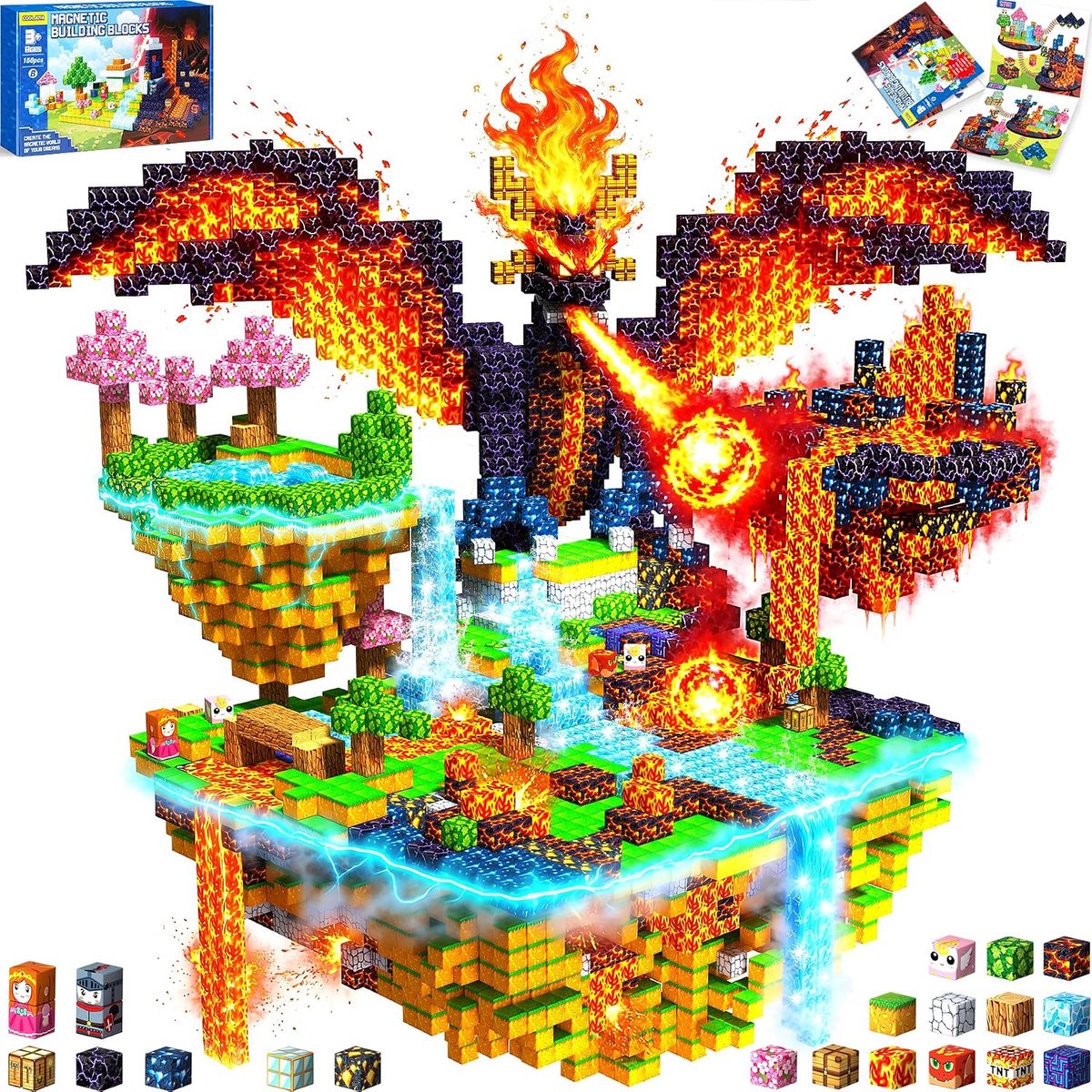 Magnetische bouwstenen, 150 stuks magneetspeelgoed magneten voor kinderen, cadeaus voor kinderen, magneetbouwstenen voor kinderen vanaf 3 4 5 6 7 8 9 10 jaar, Bouw je eigen magnetische wereld