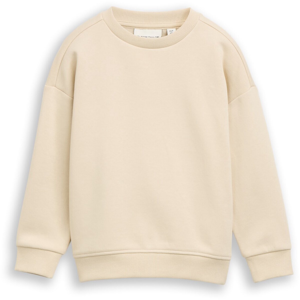 Tom Tailor - Oversized sweatshirt met print op de rug - Maat 92/98 - castle beige