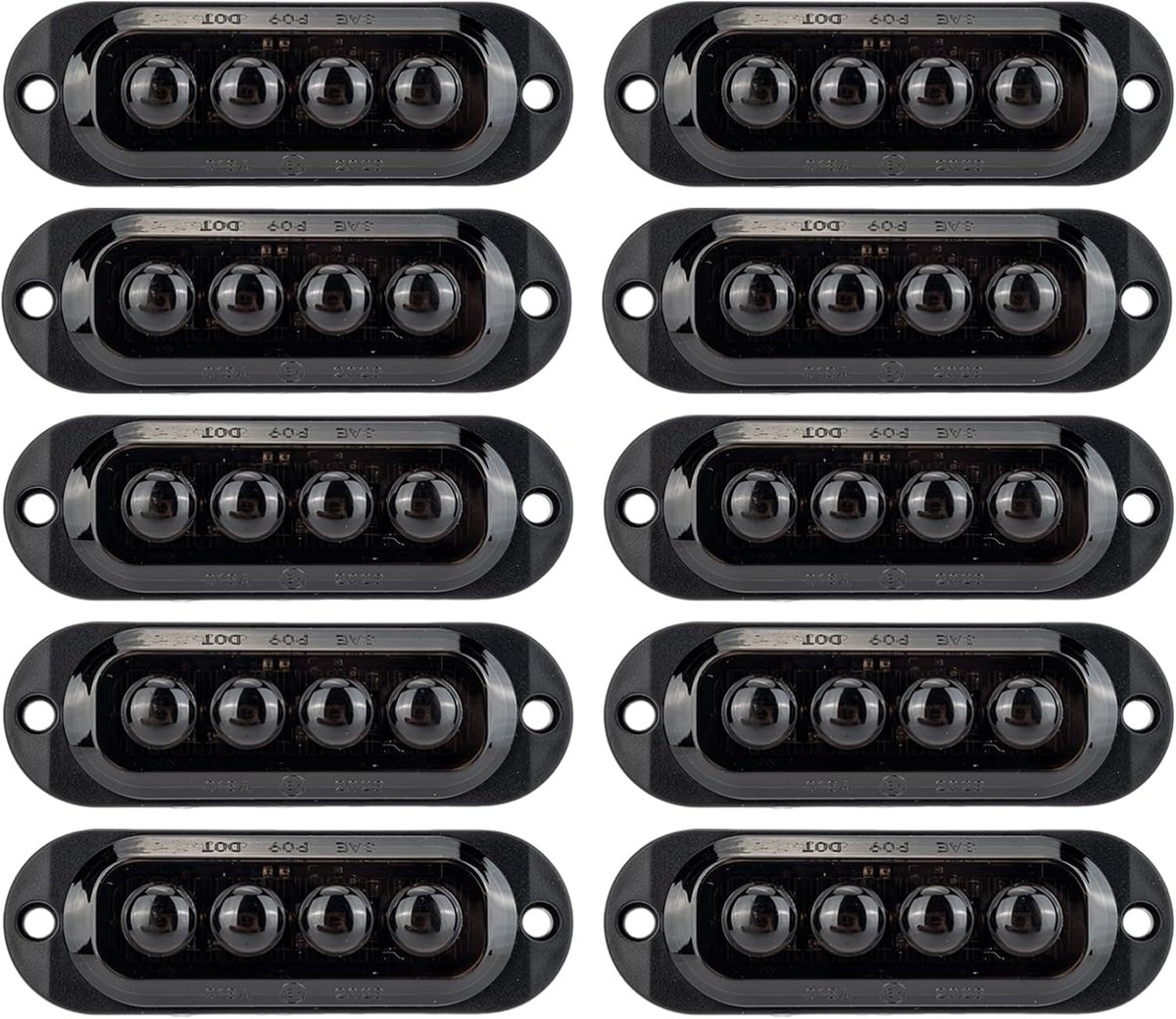 10ST 4Lichten Begrenzungsleuchten Aanhanger 12/24V 3000K Omtrekverlichting Positieverlichting Universele Waterdichte Zijmarkeringsverlichting 86mm voor Caravans Vrachtwagen Bus (Gele)