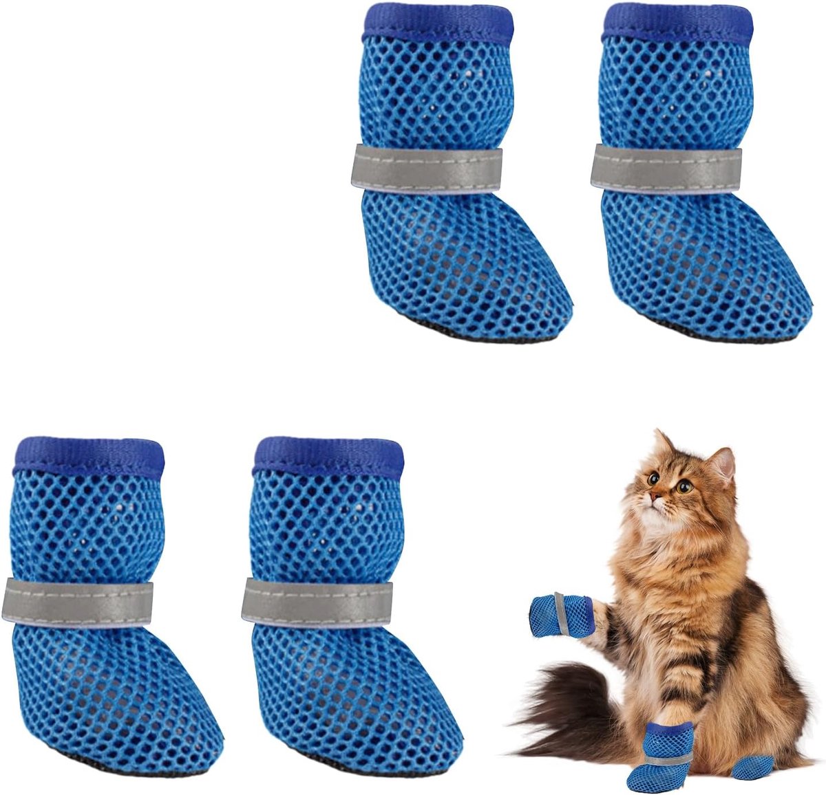 Schoenen, pootbescherming, hondenschoenen, outdoor, antislip hondensokken, mesh, hondenlaarzen voor hondenpootbescherming (blauw-M)