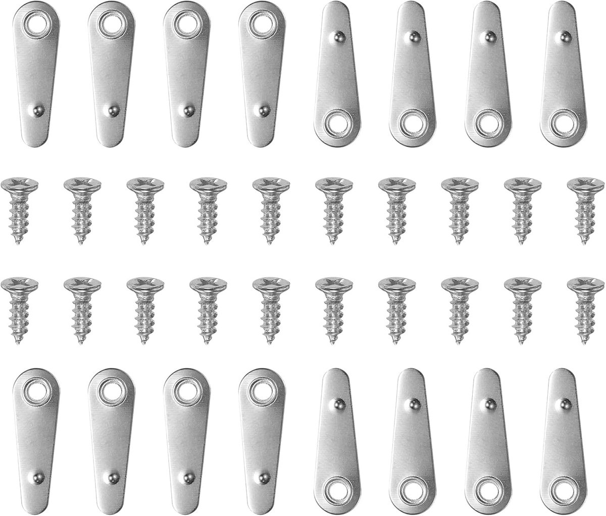 100 stuks clips voor hardware voor fotolijsten met 100 stuks schroeven, sluitingen, draaiknop, fotolijst, cliphouder voor het ophangen van foto's, tekeningen, zilver